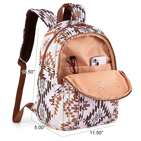 Wrangler Aztec Print Backpack Light Brown - Picture 4 of 5